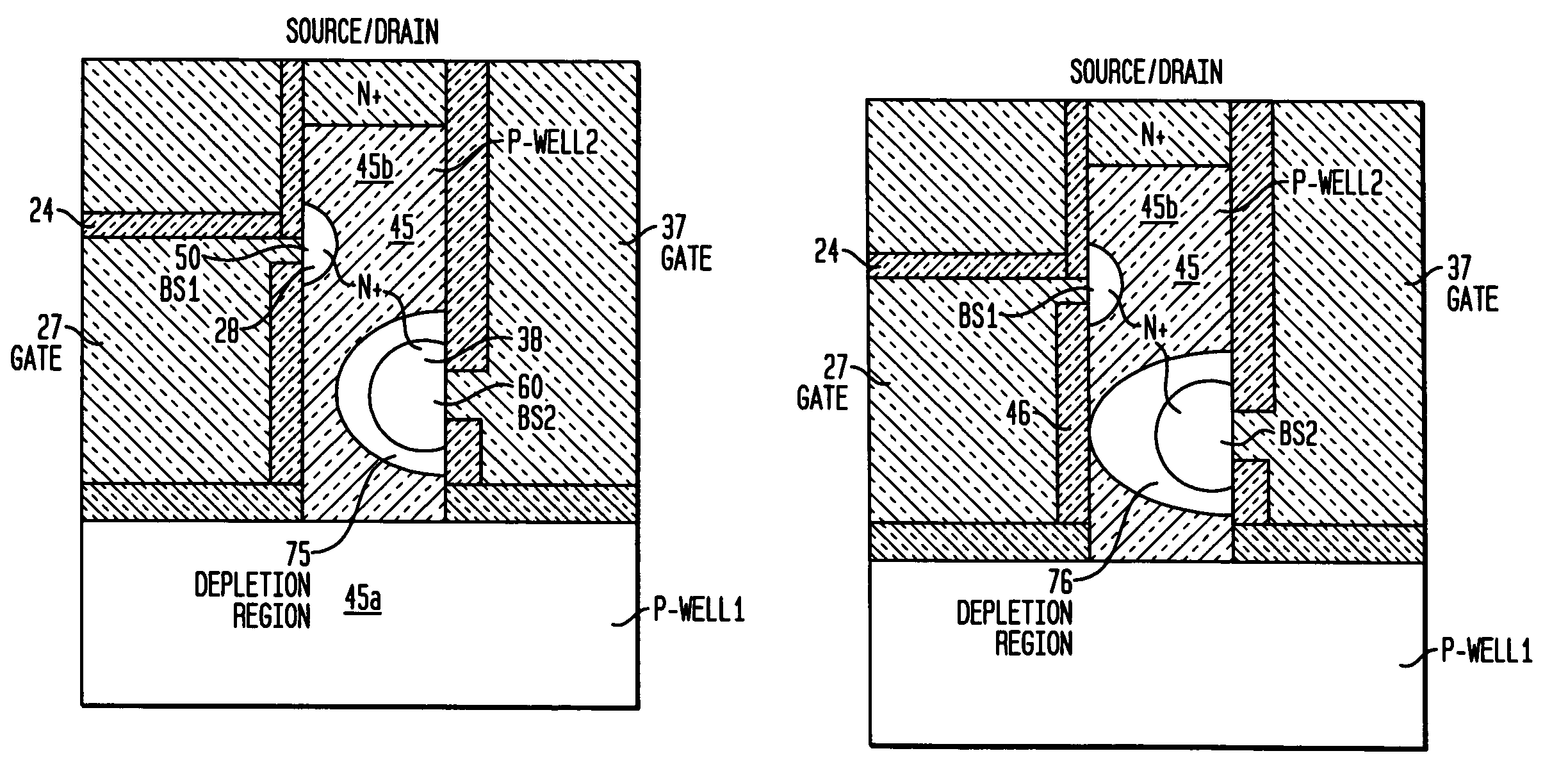 Gate controlled floating well vertical MOSFET