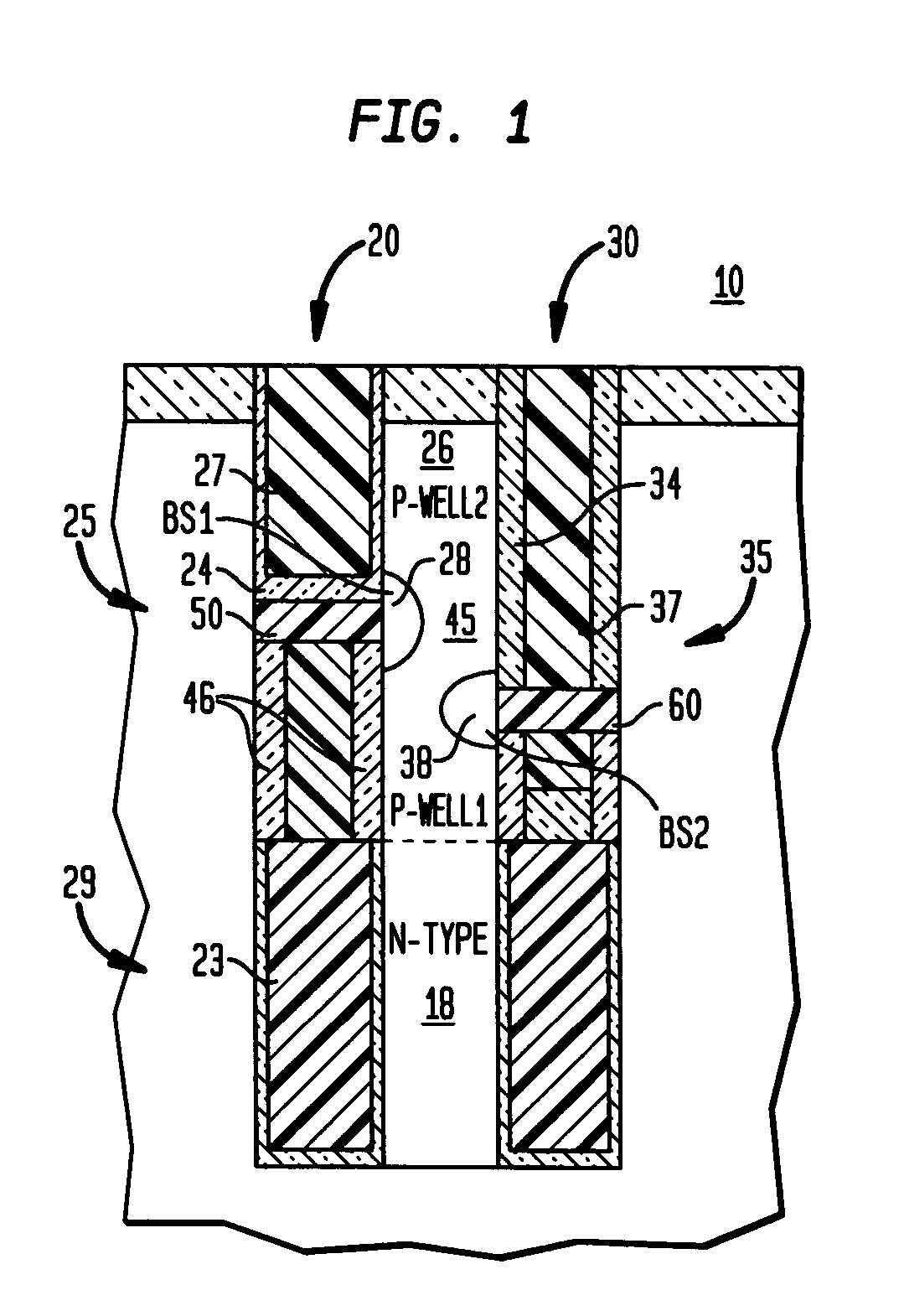 Gate controlled floating well vertical MOSFET