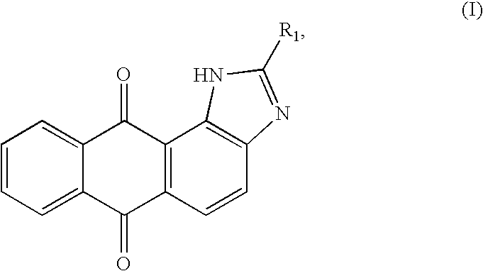 Heteroannelated anthraquinone derivatives and the synthesis method thereof