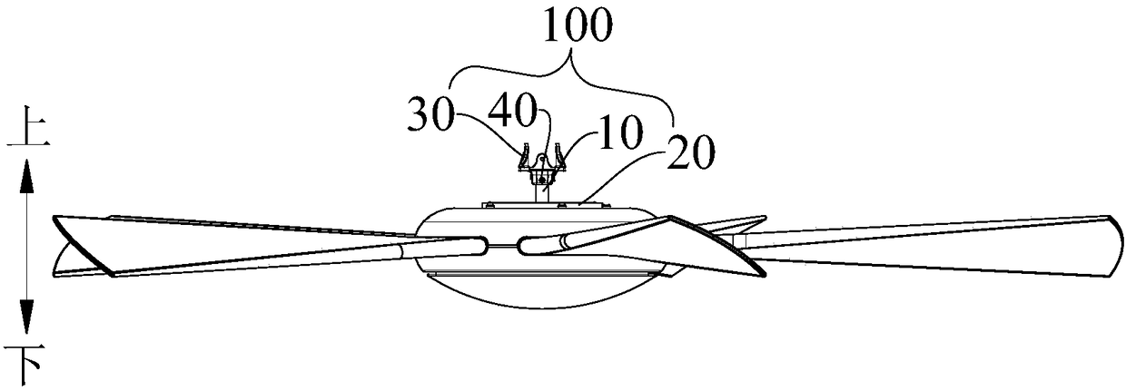 Ceiling fan motor connection assembly and ceiling fan having the same