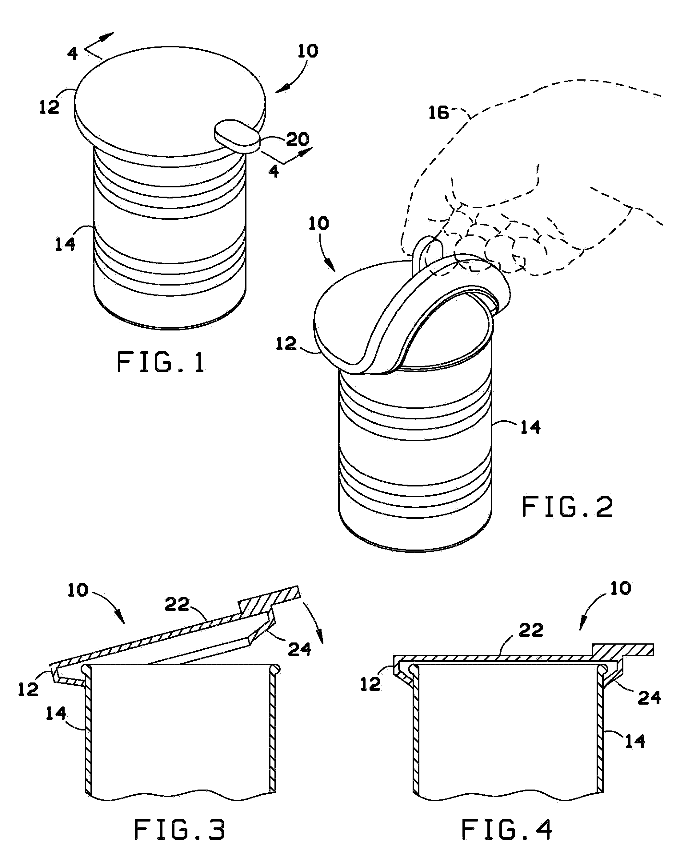 Pliable variable diameter sealing lid