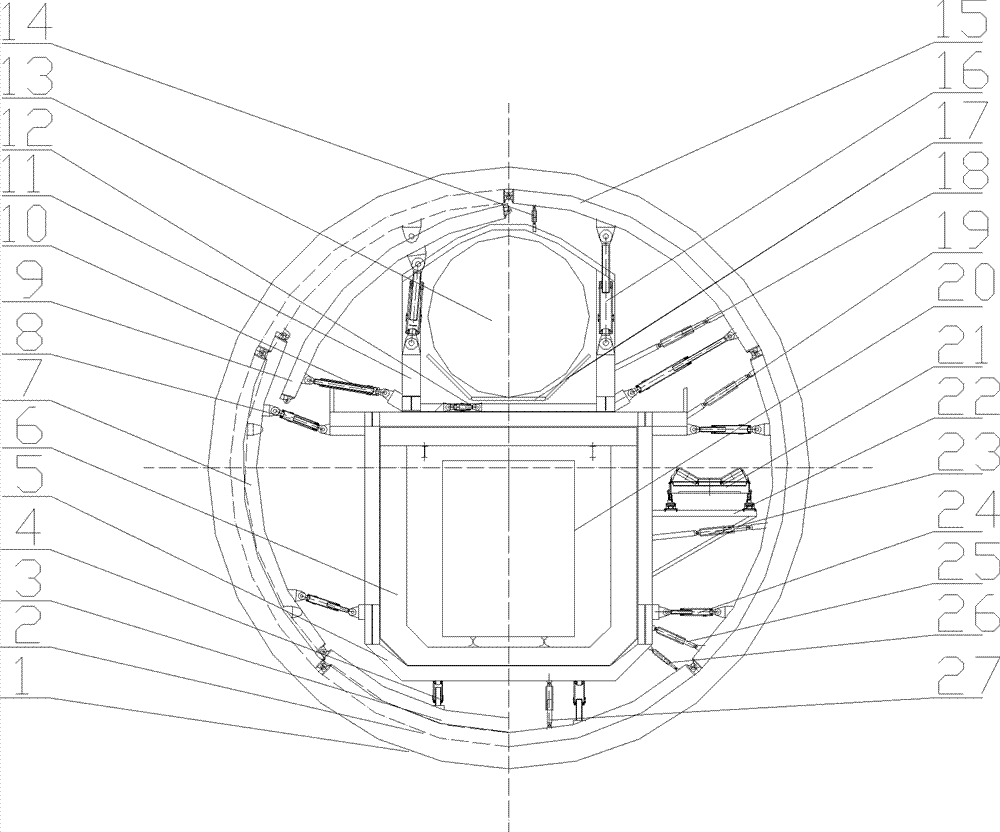 Open type TBM (Tunnel Boring Machine) fullface synchronous lining trolley for hydraulictunnel