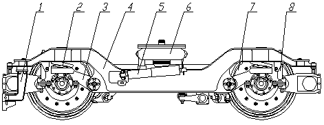 Running system of container track power flat car