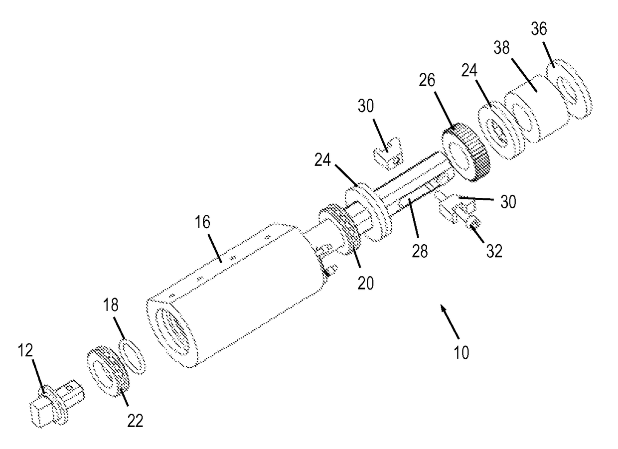 Door closer assembly with hollow hinge member