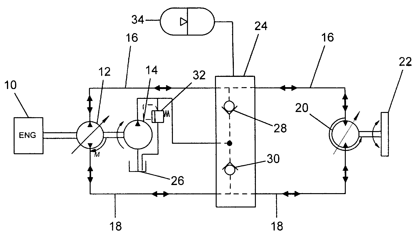 Energy recovery system for work vehicle including hydraulic drive circuit and method of recovering energy
