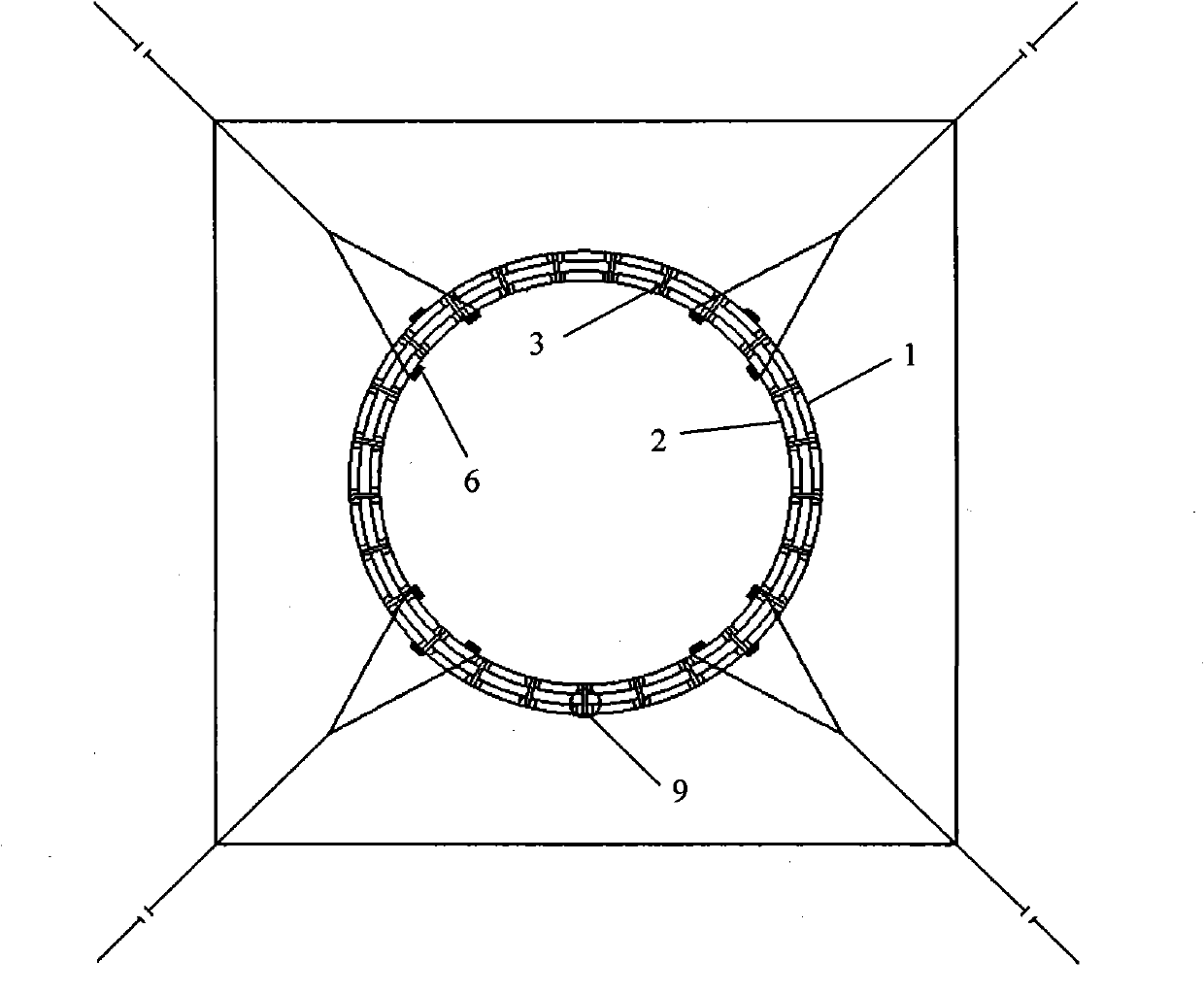 Early warning device and method for collapse of deep-sea cage floating pipe