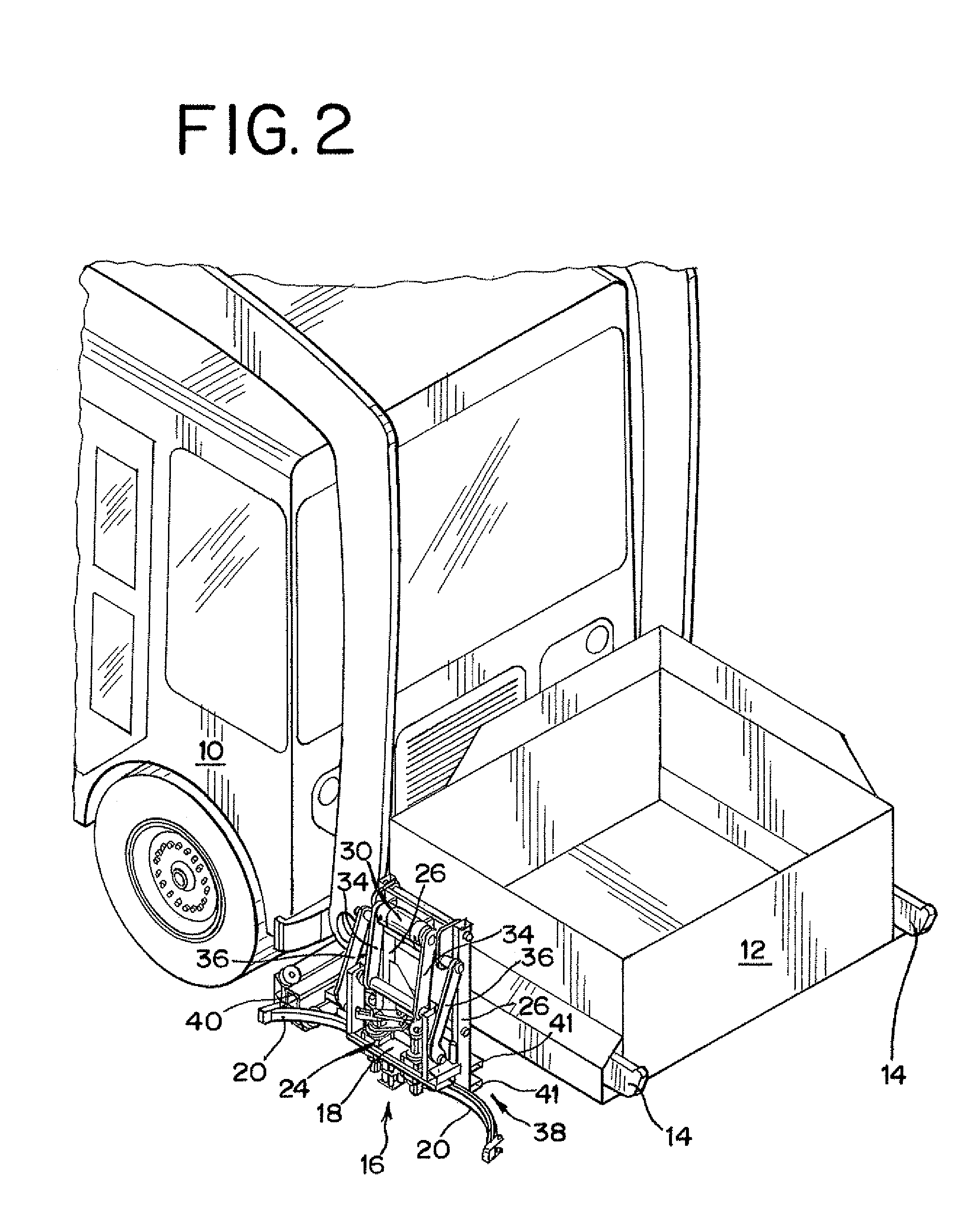 Front mounted lifter for front load vehicle