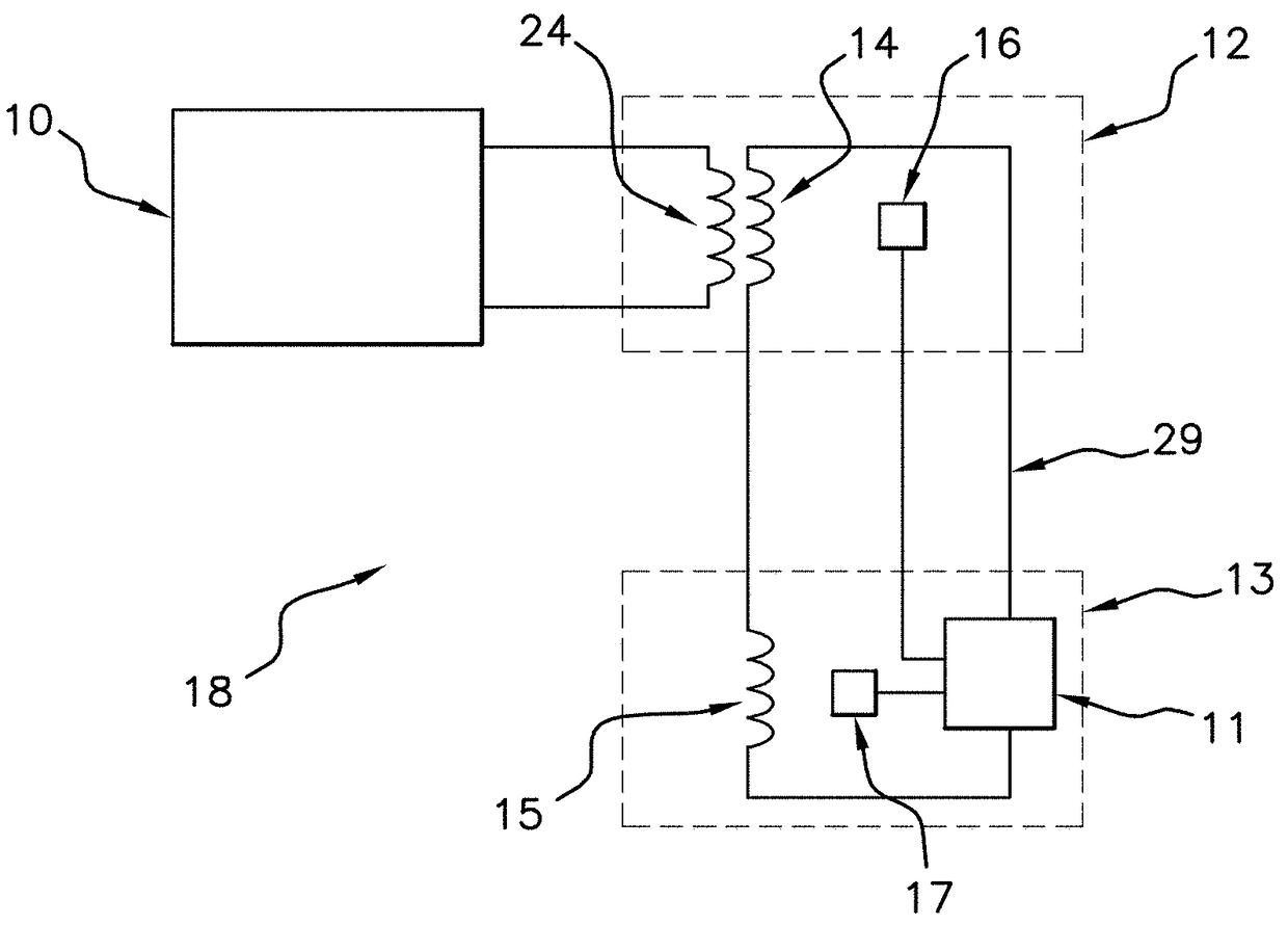 Near-field communication device comprising two NFC areas