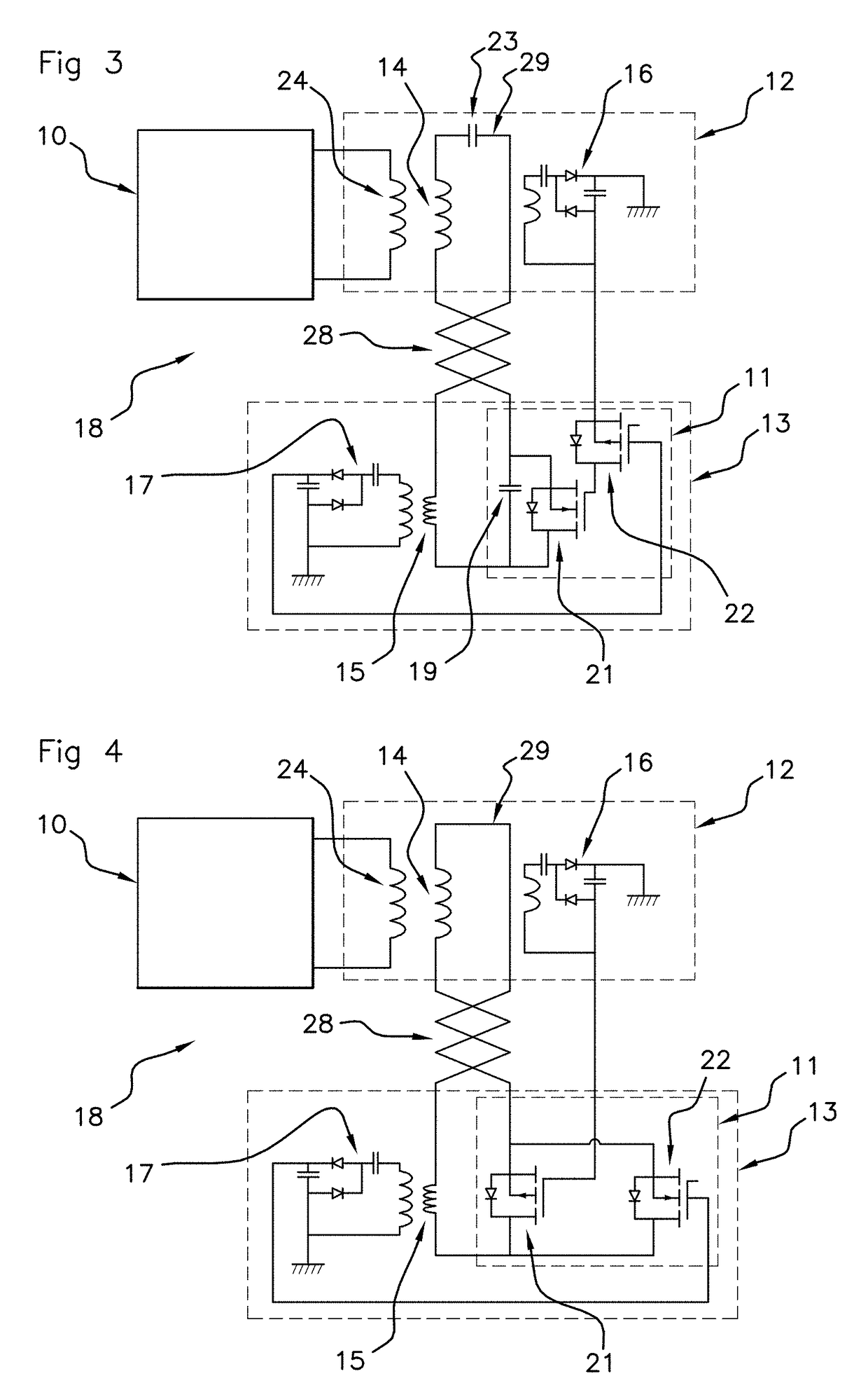 Near-field communication device comprising two NFC areas