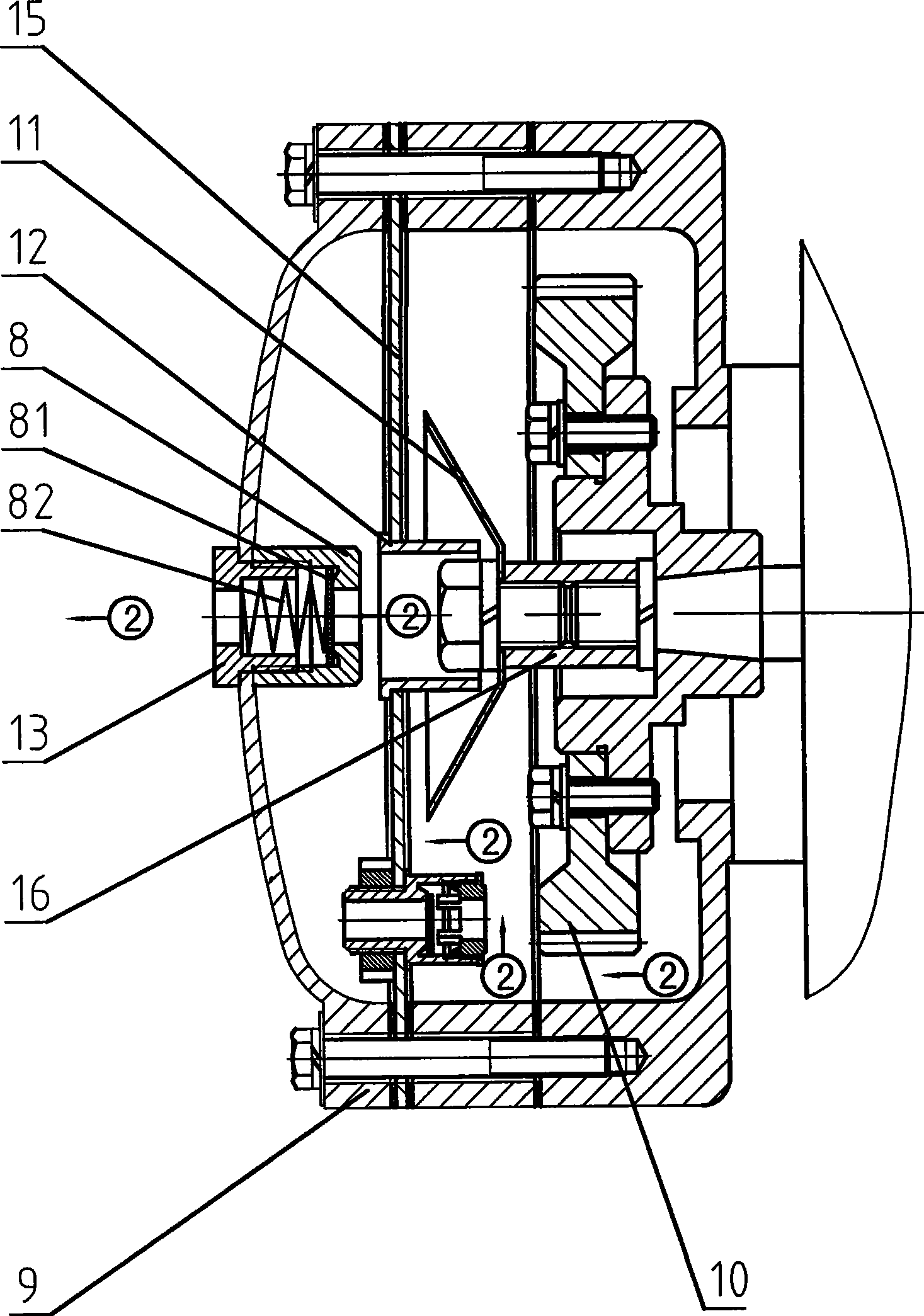 Non-stopping device for lifeboat diesel engine while inversion