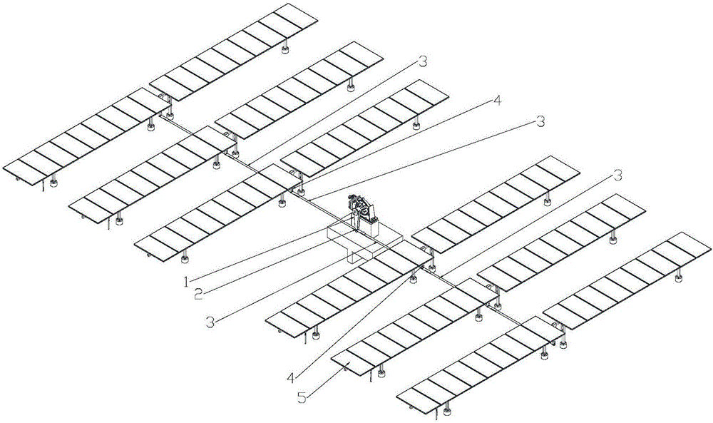 Coordinated type single shaft solar energy tracking device system and push-pull rod connection structure