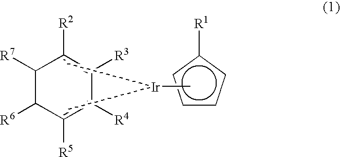Novel organometallic iridium compound, process of producing the same, and process of producing thin film
