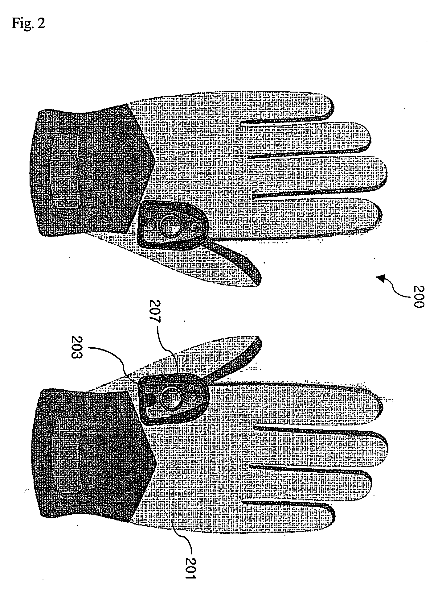 Light emitting device for gloves