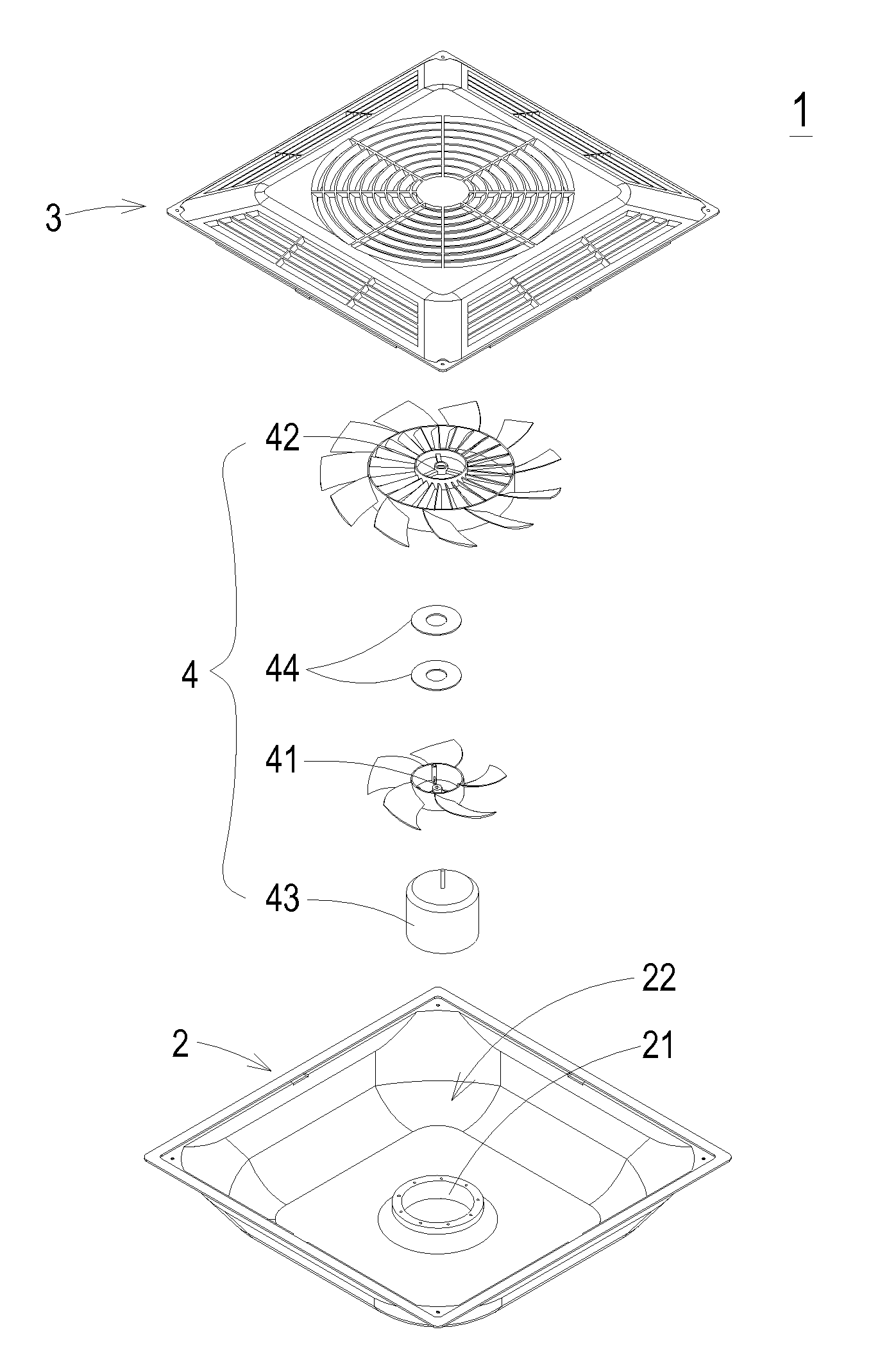 Recirculation fan and fan assembly thereof