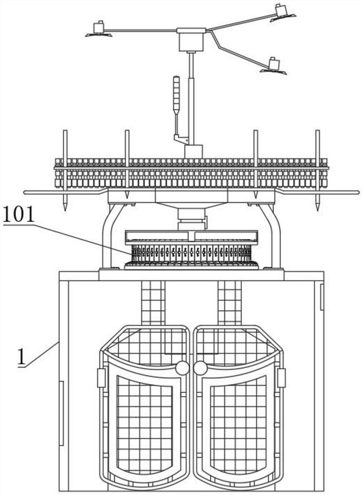 Needle cylinder self-lubricating type circular knitting machine for feather yarn production