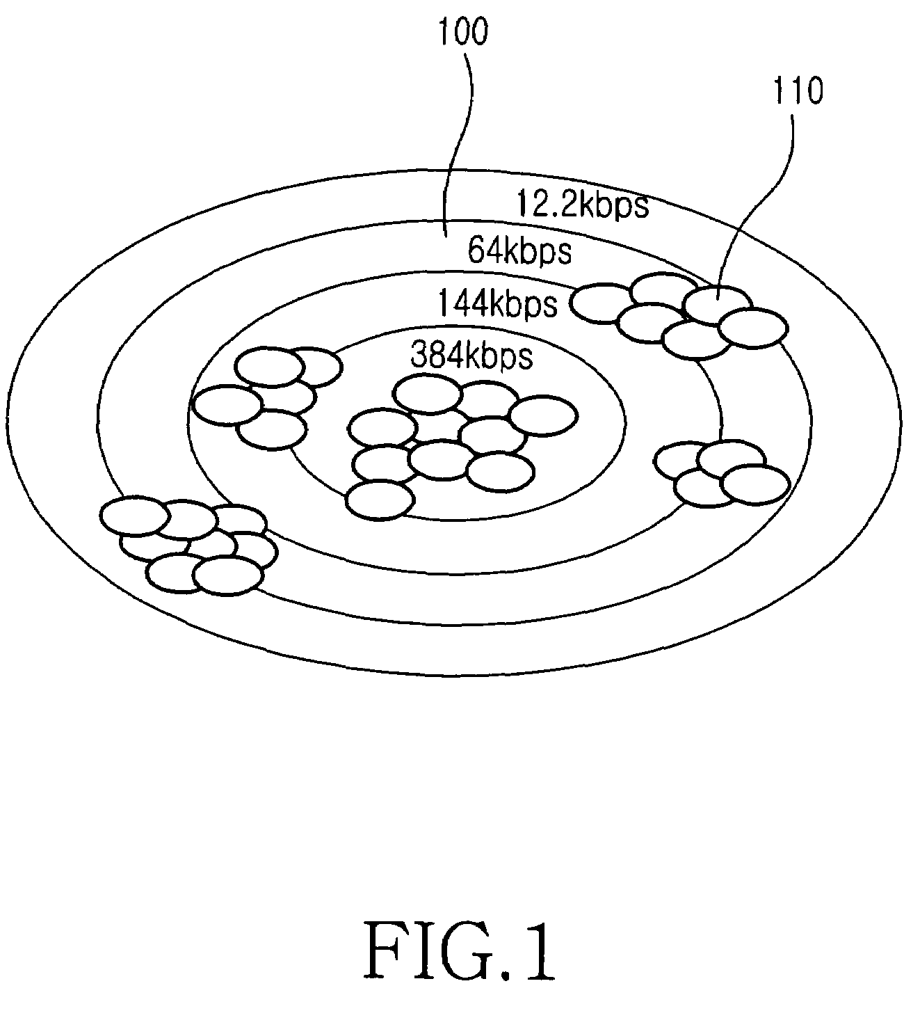 Method for providing a multicast service using a carrier-to-interference ratio in a hierarchical cell structure