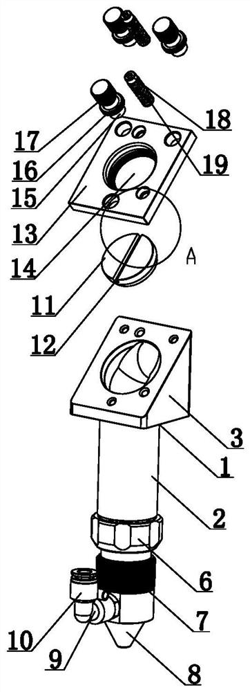 Lubricating oil discharging funnel device for vibration grinding machine