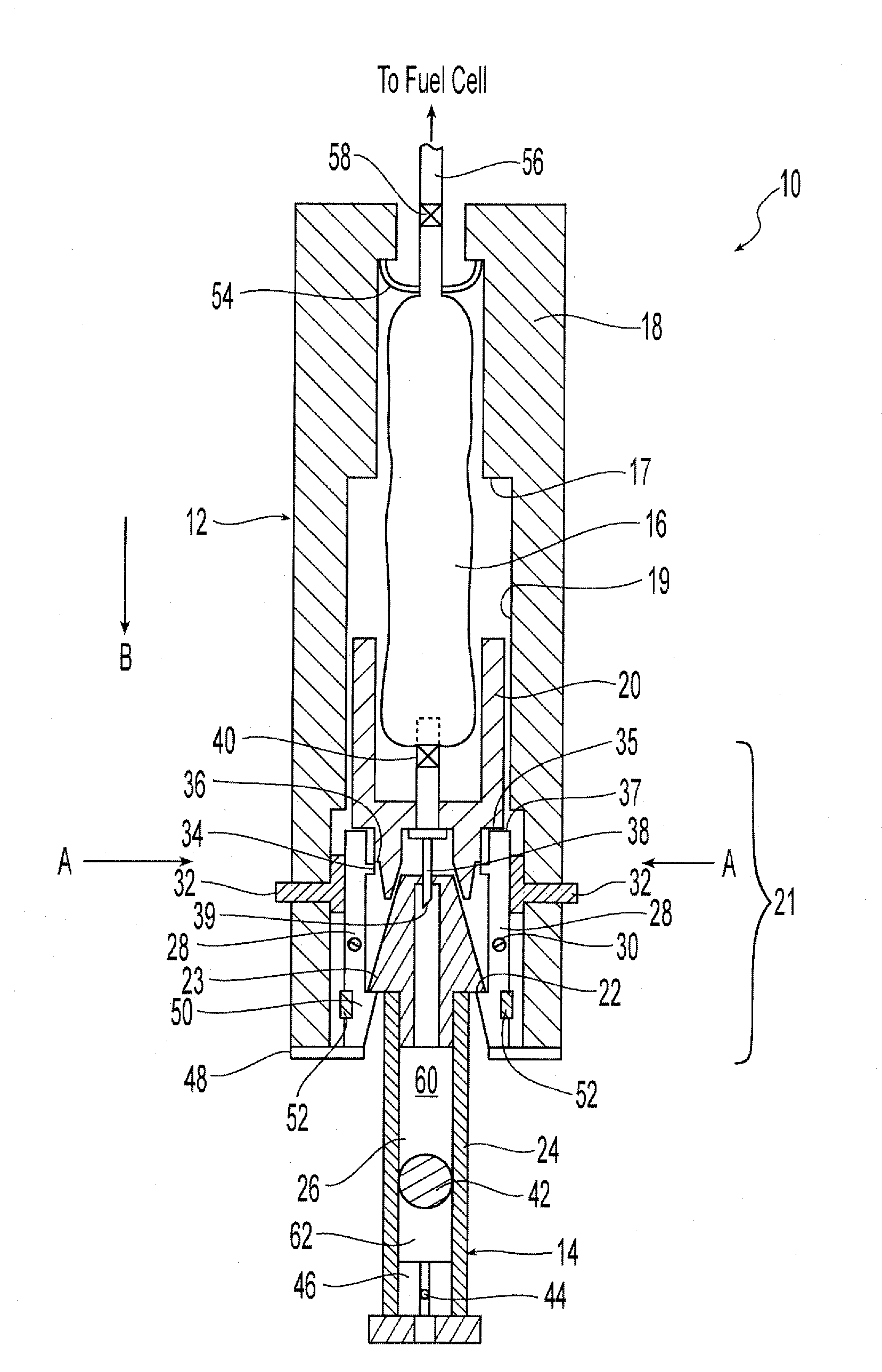 Device for Refilling a Fuel Cartridge for a Fuel Cell