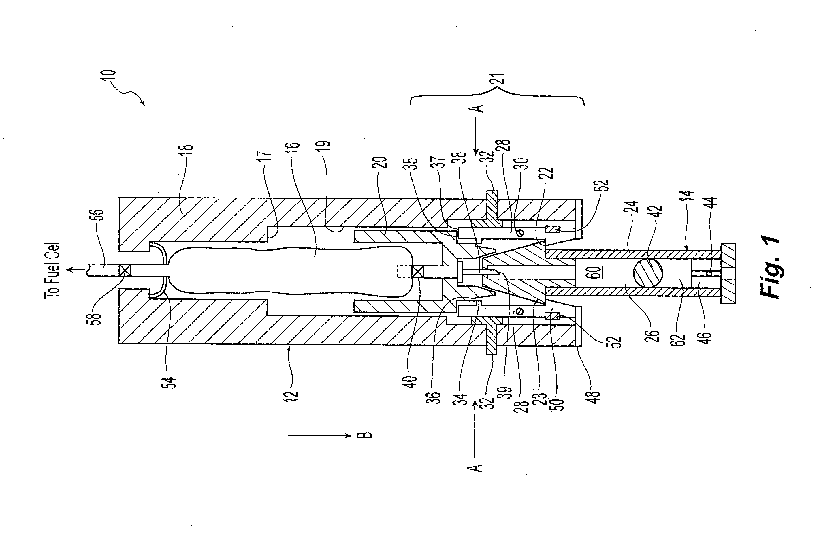 Device for Refilling a Fuel Cartridge for a Fuel Cell
