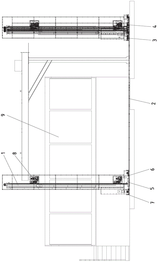 A walking device with fixed track for on-line measurement of hot large forgings