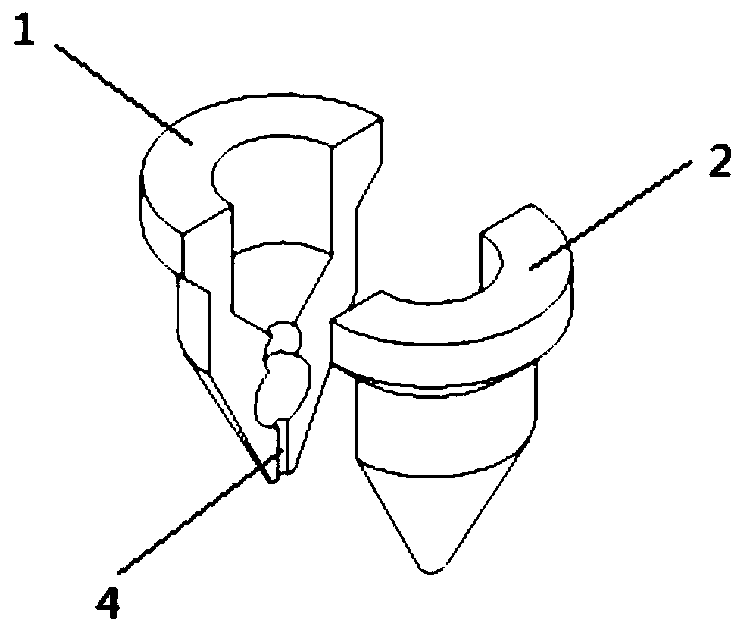 Separated type nozzle and dispensing valve adopting separated type nozzle