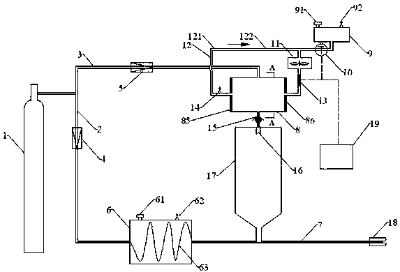Apparatus and method for preparing ice particle gas jet from supercooled water