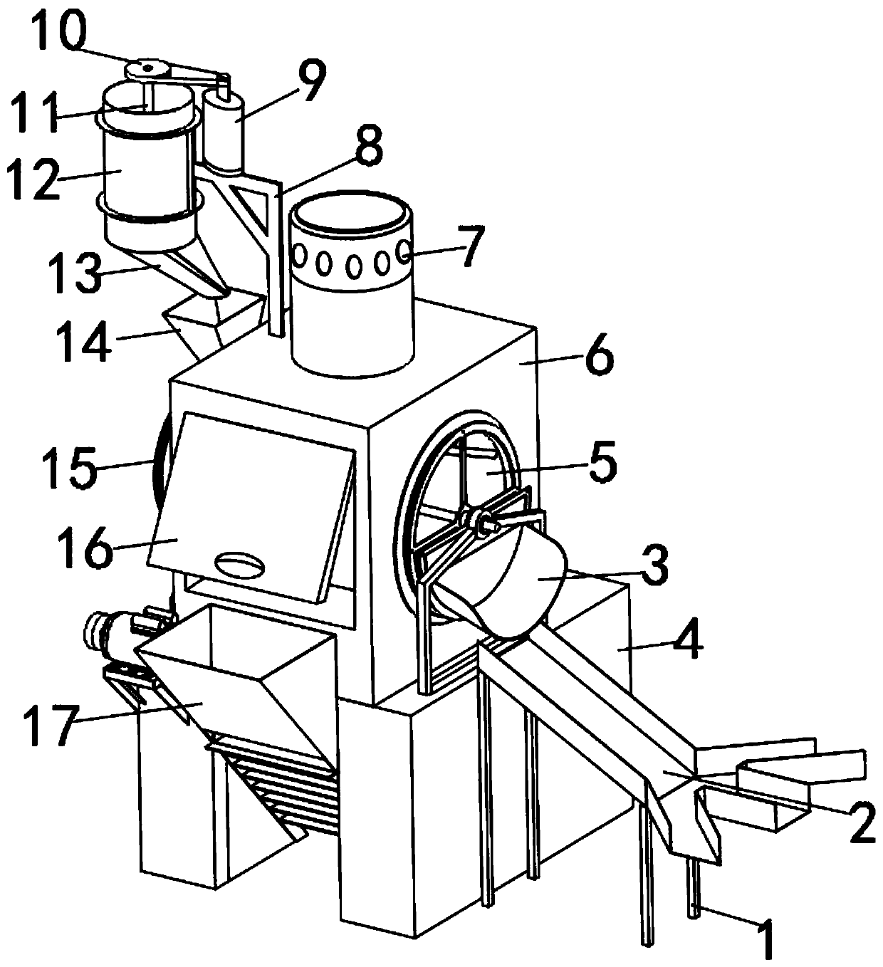 Shelling and dust-removing device for processing rice