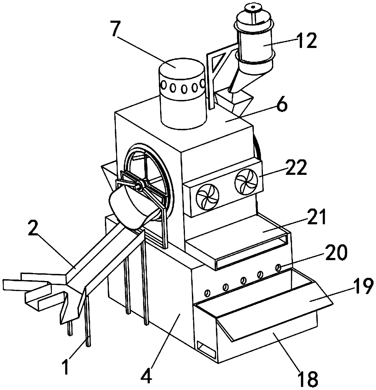 Shelling and dust-removing device for processing rice