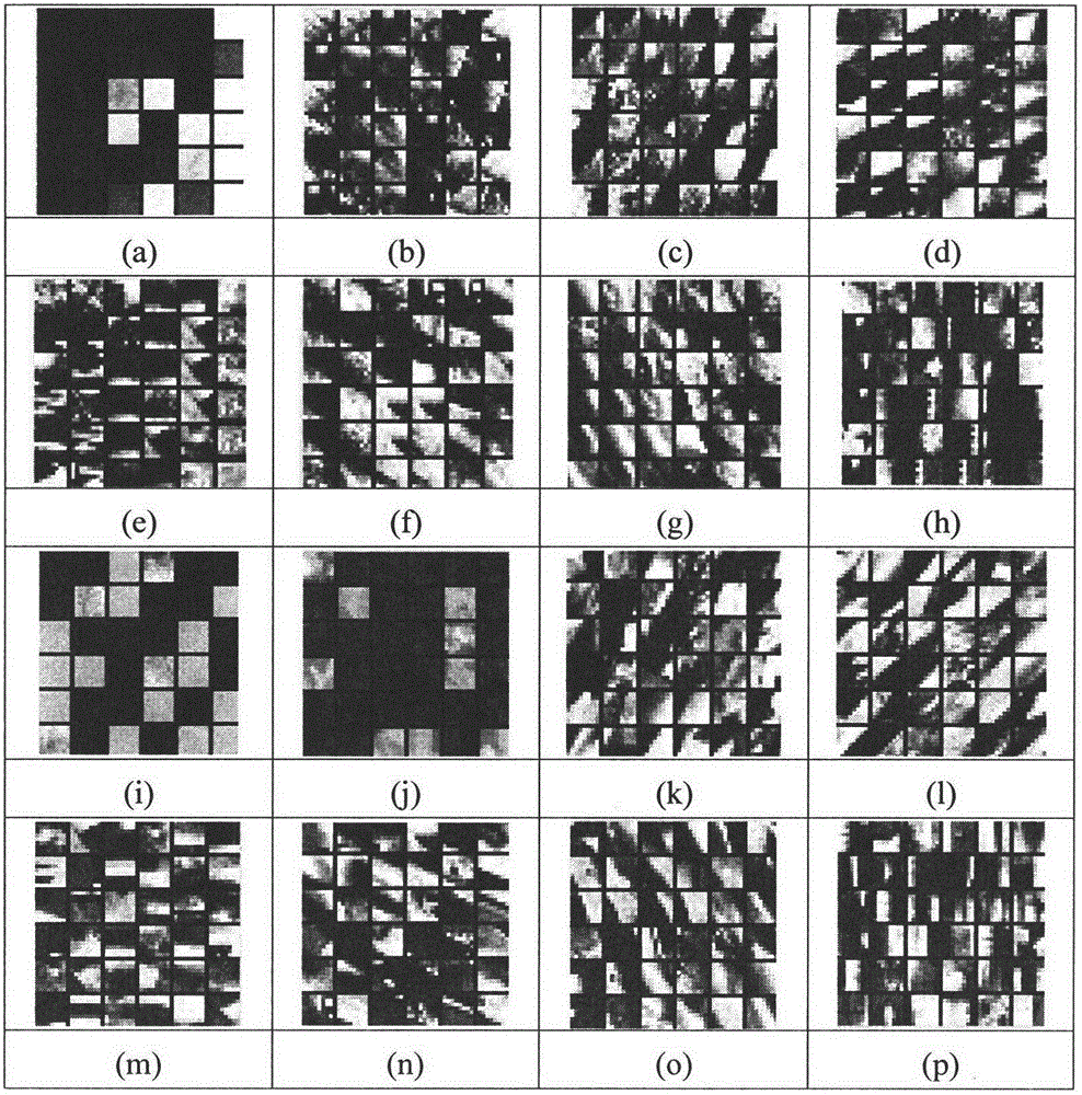 Method for reconstructing partitioned images by compressive sensing on the basis of structural dictionaries