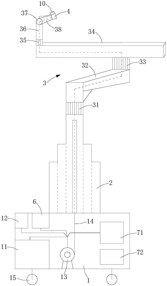 Spraying system with electric lifting function