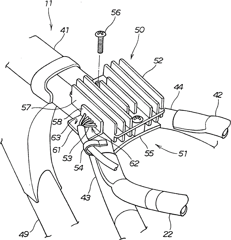 Electric apparatus unit of motor bicycle