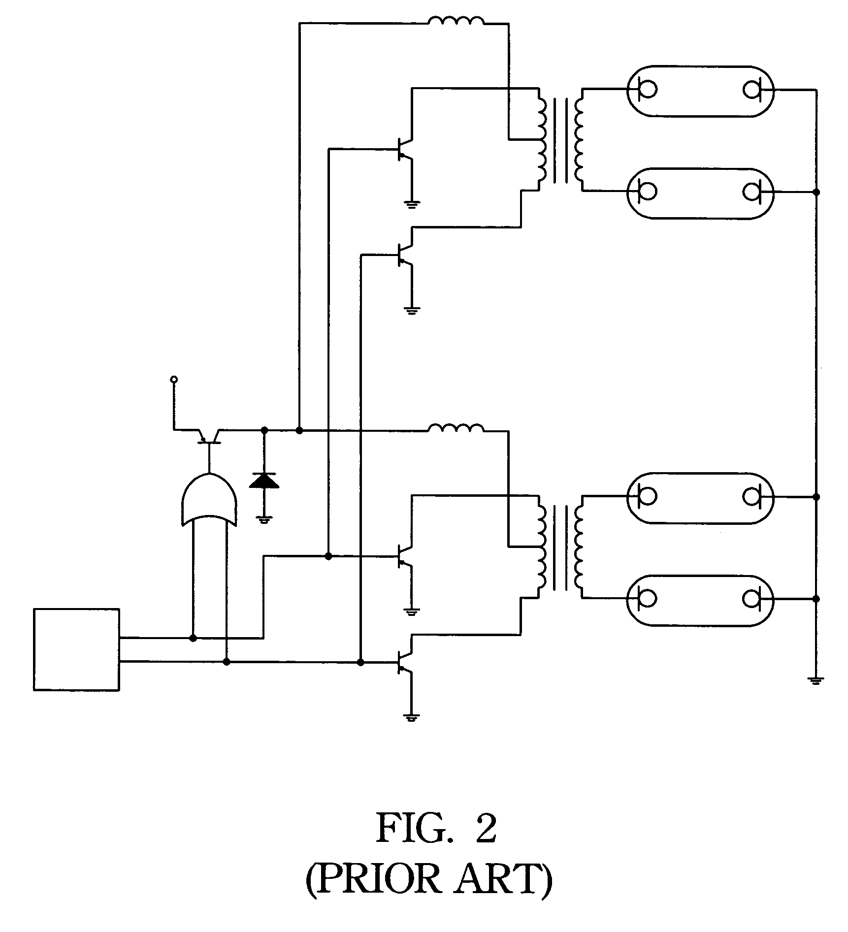 High-voltage discharge lamps parallel and driving arrangement