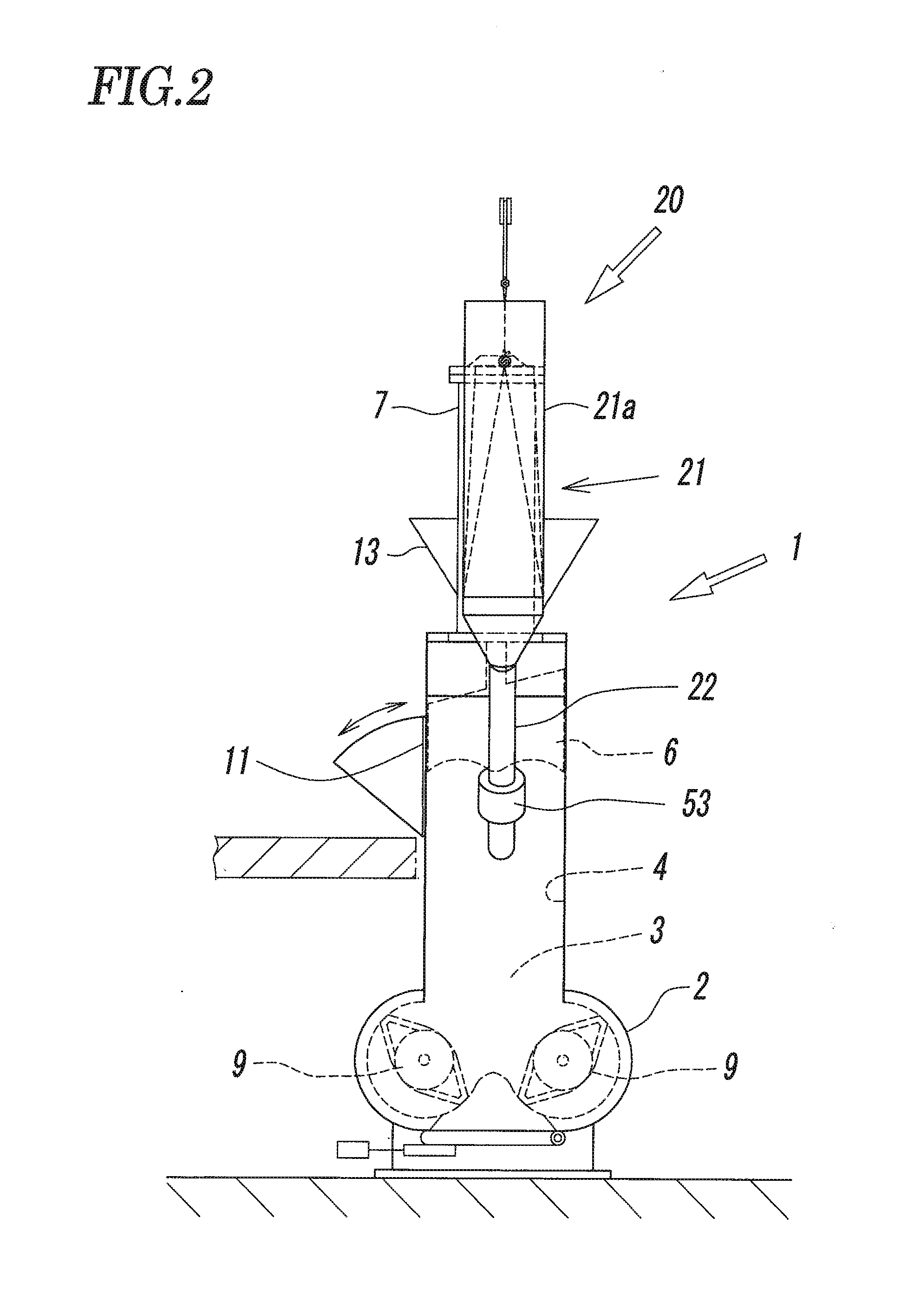 Powder compound agent collection device for seal pressurized-type kneading machine, and collection method therefor
