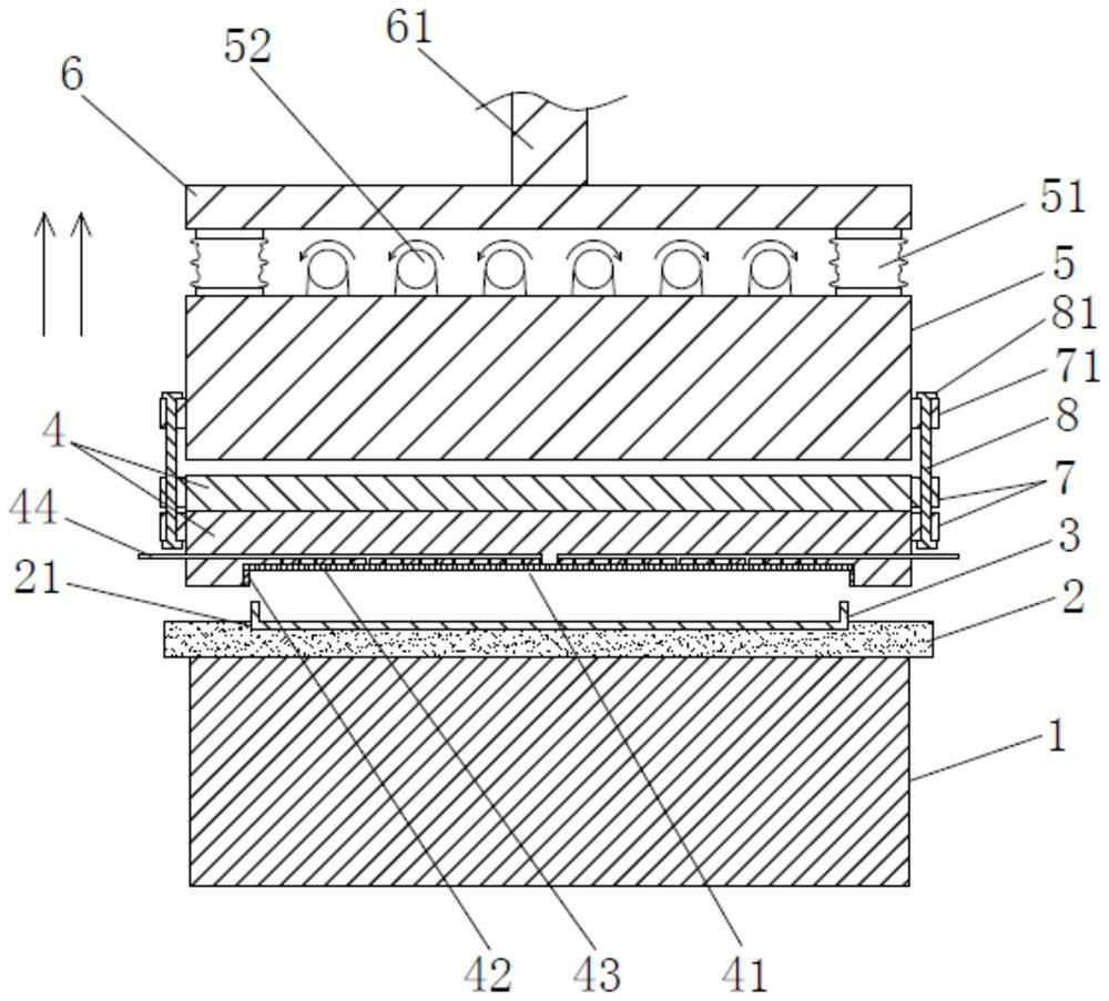 Forming press for artificial stone manufacturing