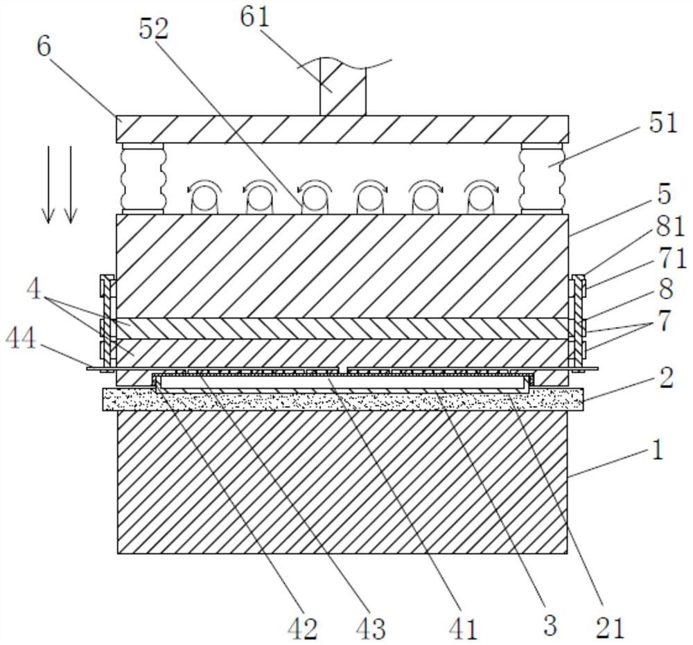 Forming press for artificial stone manufacturing