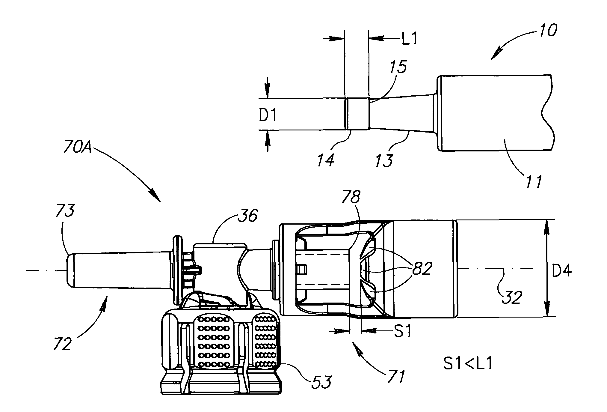Liquid drug delivery devices for use with syringes with widened distal tips