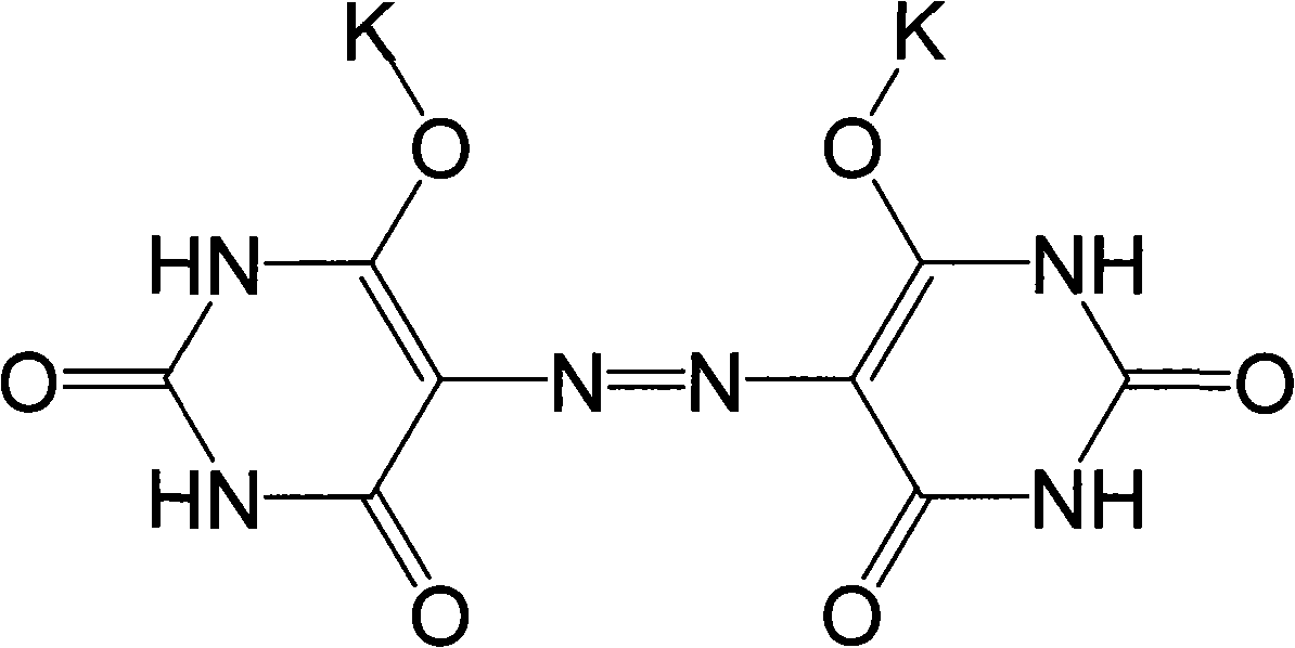 Method for preparing pigment yellow 150 with salt mixture of kalium azoic barbiturate and natrium azoic barbiturate