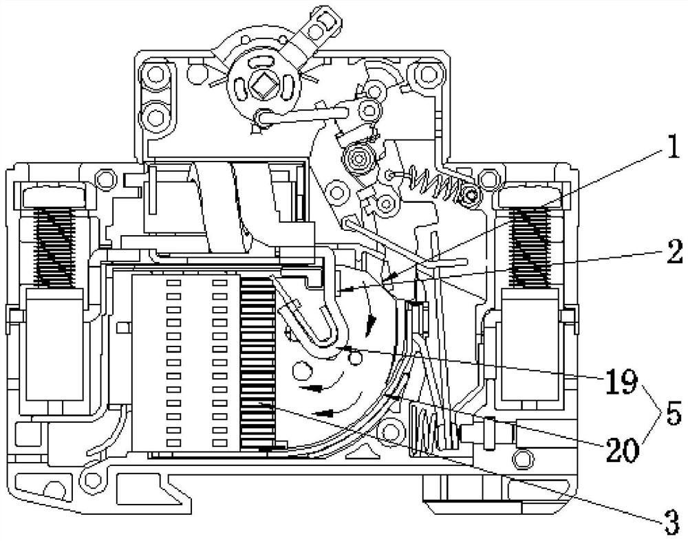 Circuit breaker arc extinguishing system for shrinking narrow slit type double-circulation airflow