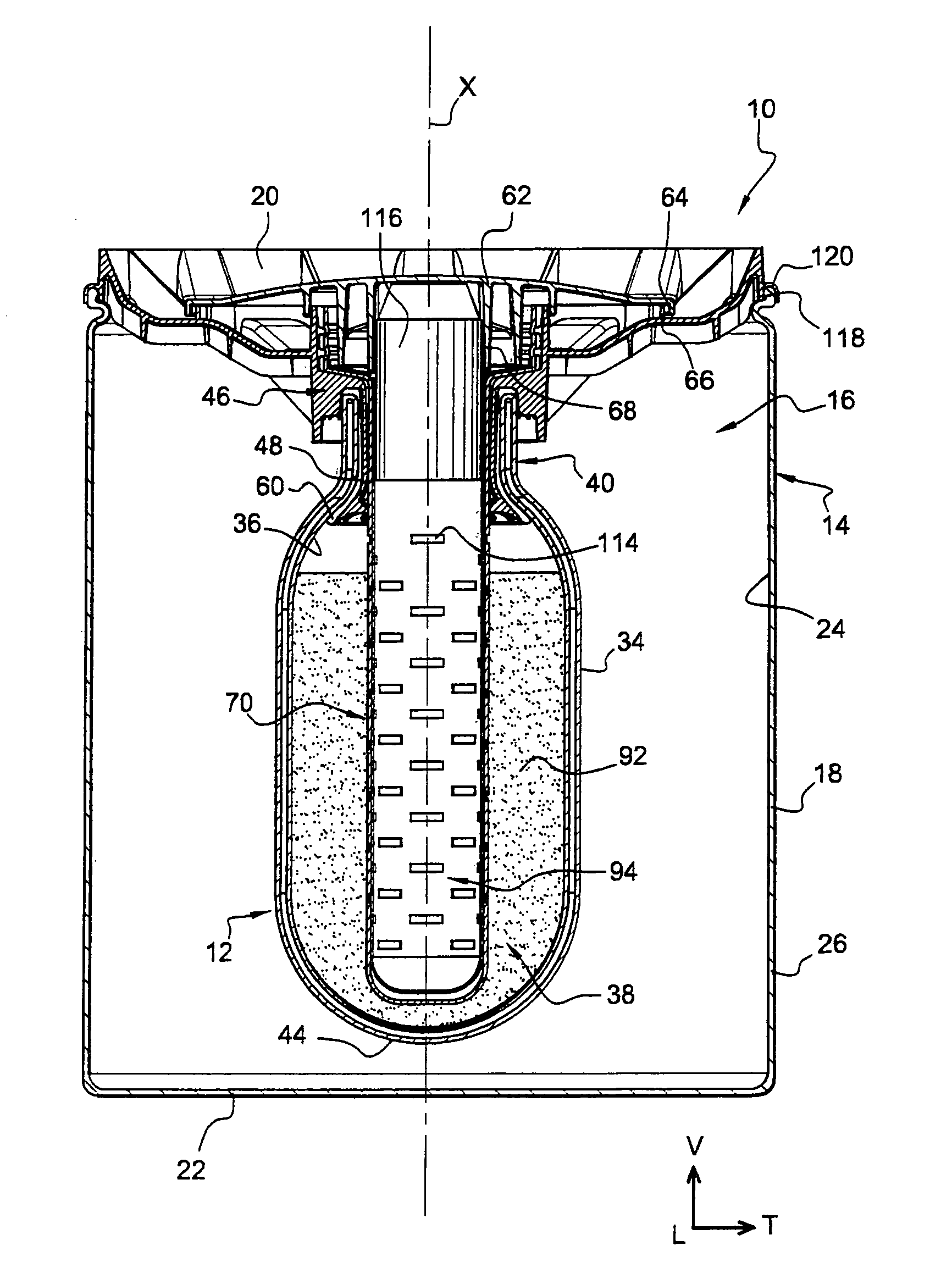 Transportation and/or storage device comprising a double-walled insulating bulb