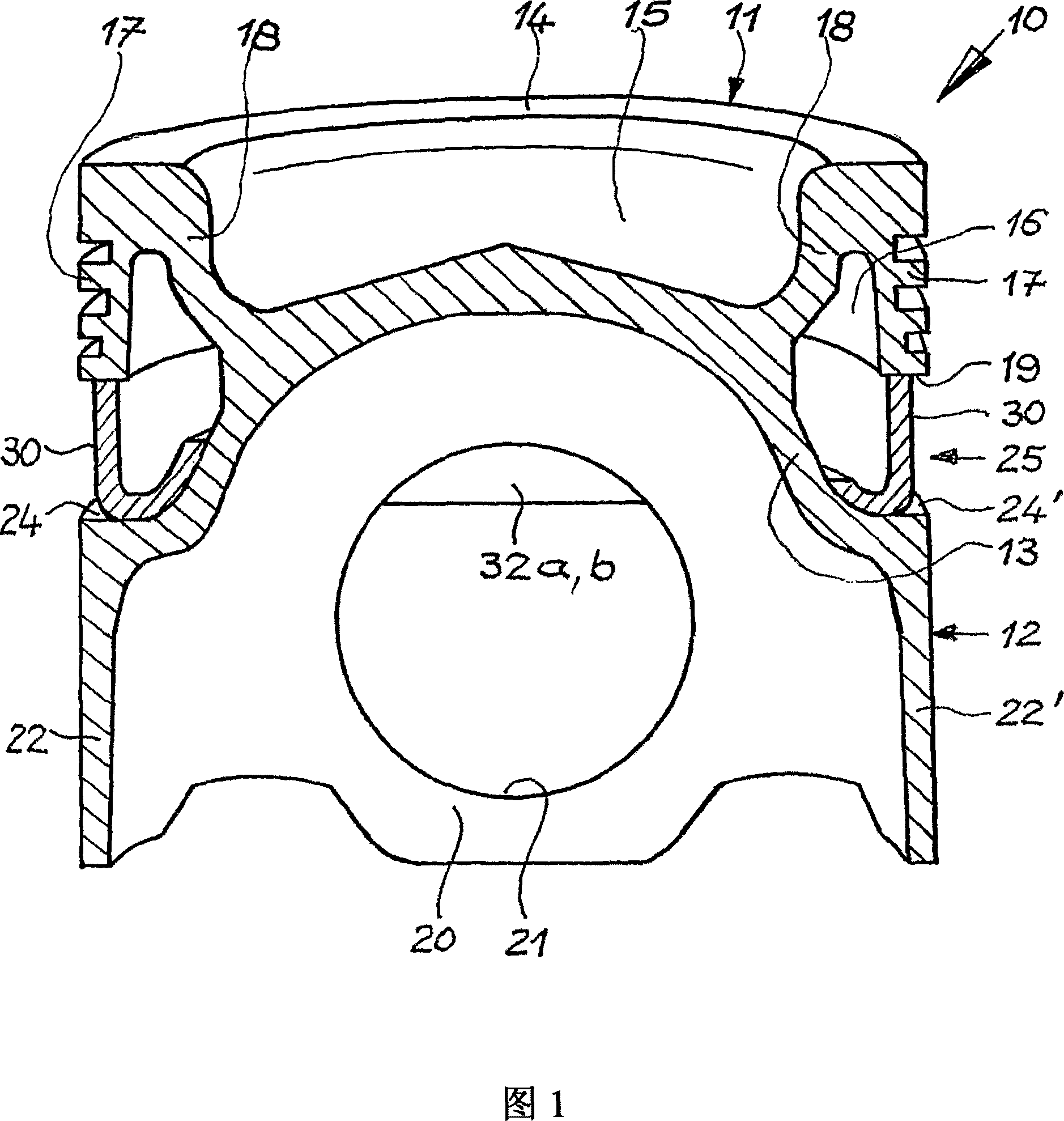 Piston for an internal combustion engine and covering ring for the cooling duct of a piston of said type