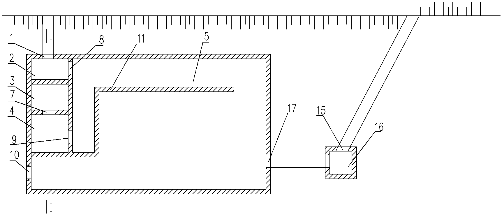 Comprehensive treatment device for highway runoff pollution of water resource protection area