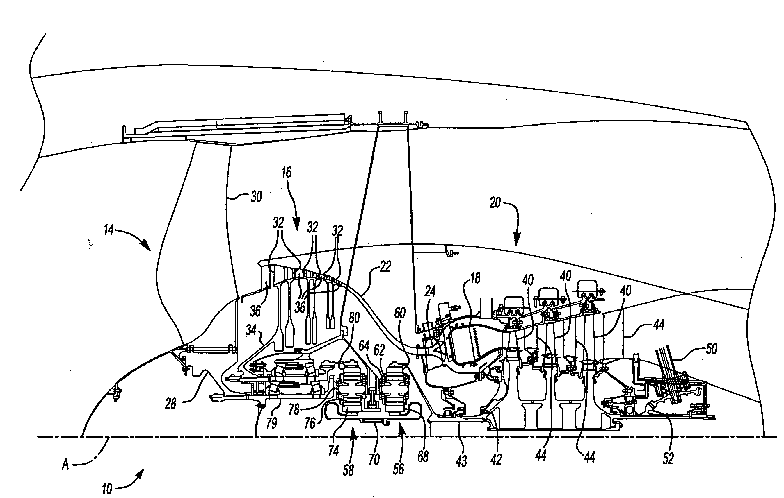 Turbine engine with differential gear driven fan and compressor