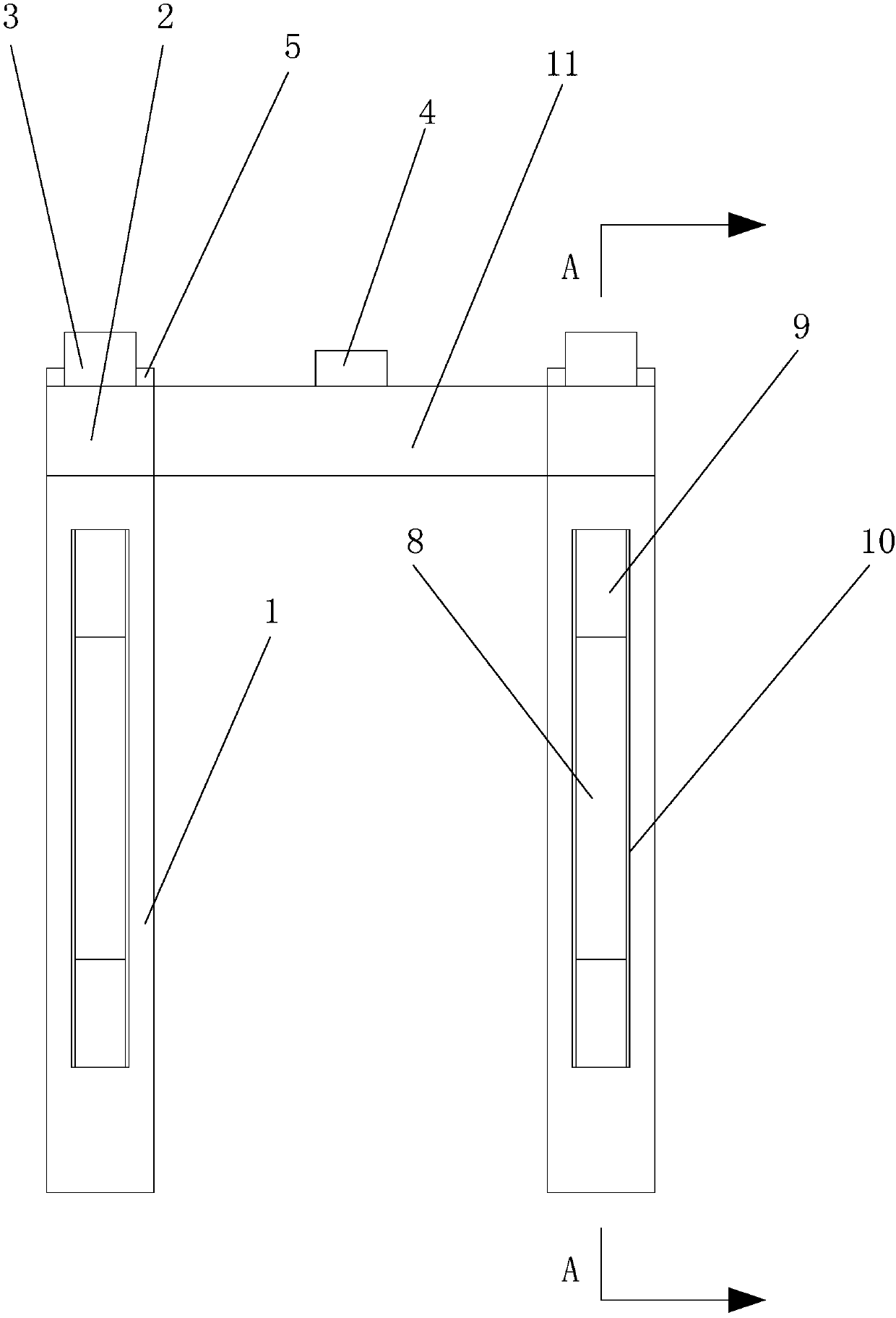 Forklift fork arm with weighing function