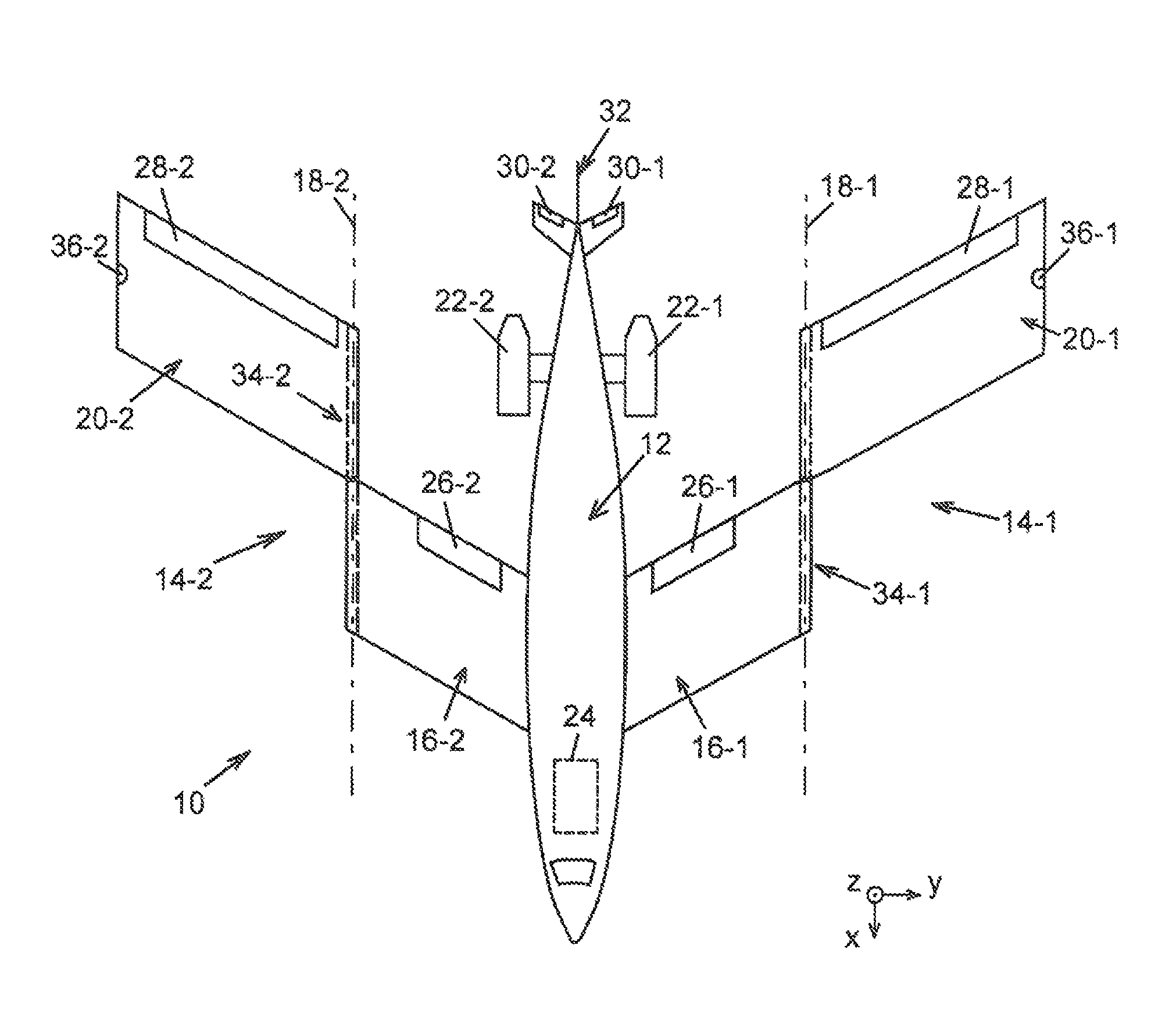 Aircraft having a variable geometry