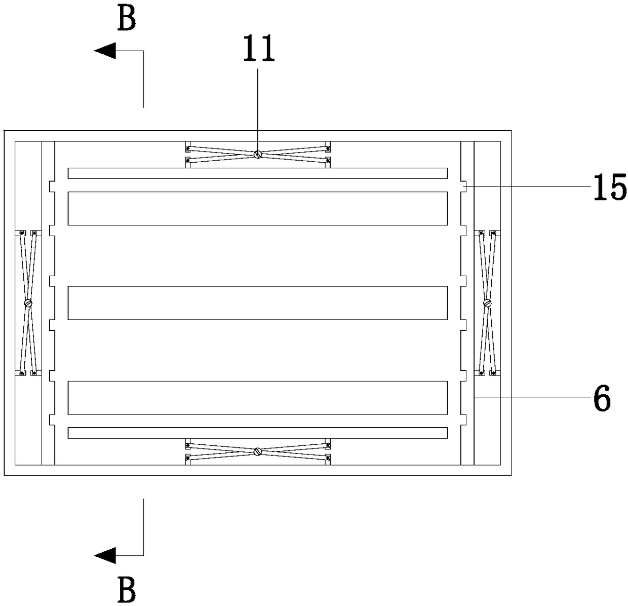 Vibration forming mold for dry shrinkage test piece of cement mortar