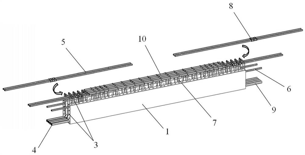 A pretensioned prestressed composite beam using frp composite reinforcement and its construction method