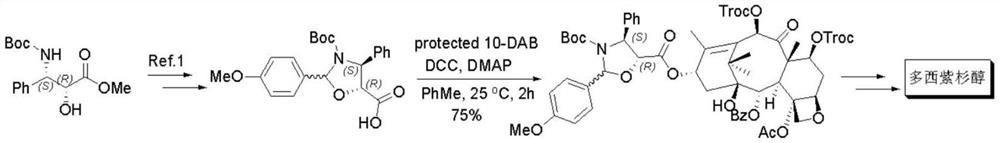 Preparation method of docetaxel chiral side chain intermediate