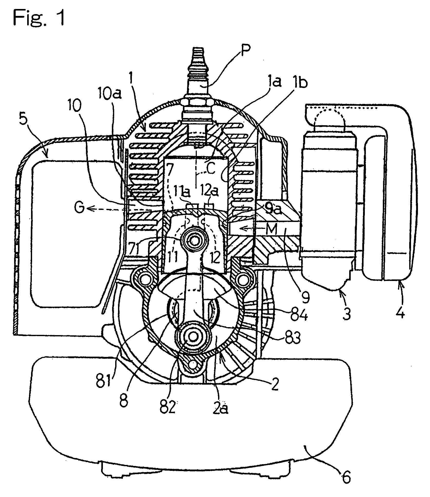 Two-cycle combustion engine