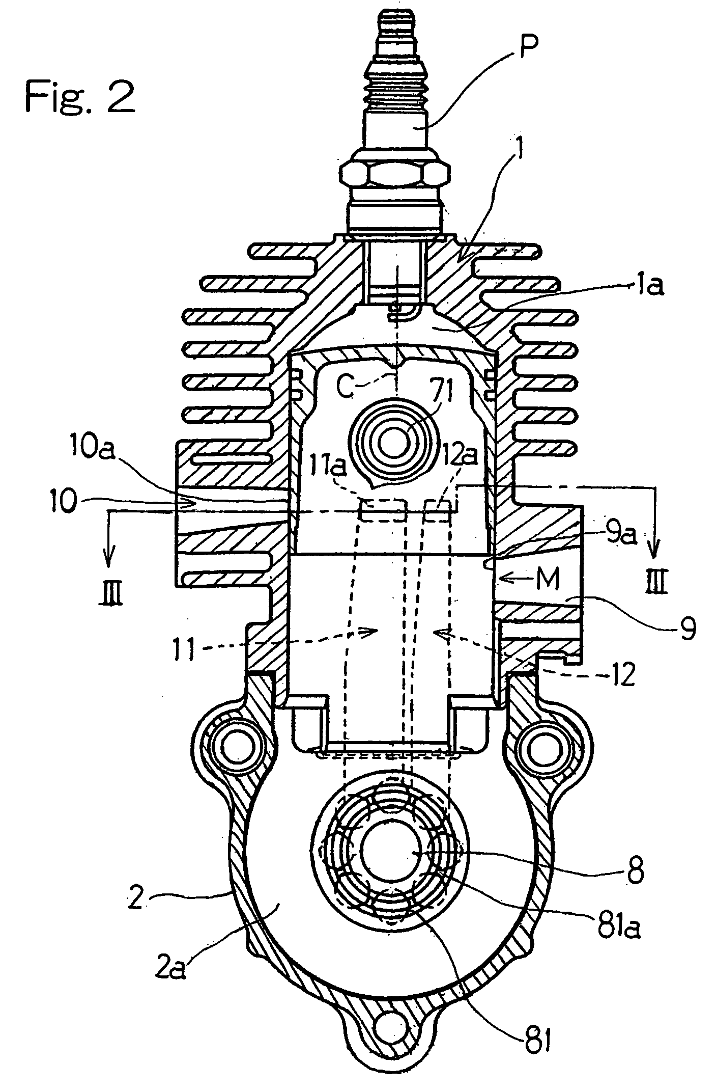 Two-cycle combustion engine