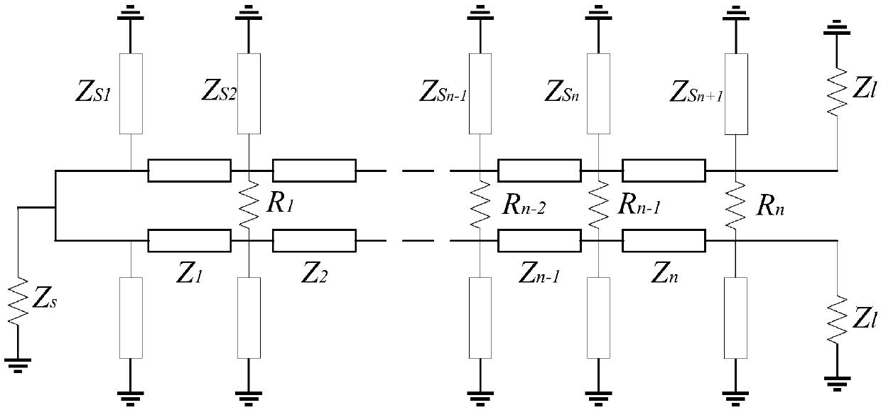 Wilkinson power divider with Chebyshev filter characteristic based on multi-segment coupling line cascading and optimization establishing method of Wilkinson power divider